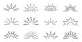 Half sun sunrise sunset sunshine weather icon set Royalty Free Stock Photo