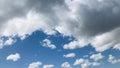 Half sunny and half cloudy of the blue sky. Royalty Free Stock Photo