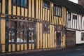 Half-timbered colourful medieval houses in the village of Lavenham, Suffolk, UK