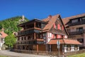 Half-timbered ensemble with the historic castle Liebenzell