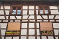 Half-timbered house close-up, Colmar, France Royalty Free Stock Photo