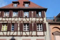 half-timbered house in colmar in alsace (france) Royalty Free Stock Photo