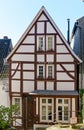 Half-timbered house in Essen-Kettwig, Germany, architectural monument Royalty Free Stock Photo