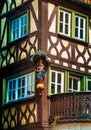 Half timbered house in Lohr am Main in Spessart Mountains, Germany