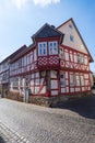 Half-timbered house with oriel Royalty Free Stock Photo