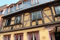 half-timbered house (preiss-zimmer) - riquewihr - france Royalty Free Stock Photo