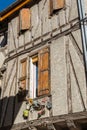 Half-timbered House in Soreze Village, France Royalty Free Stock Photo