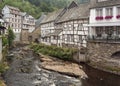 Half-timbered houses on the banks of the Rur in Monschau.