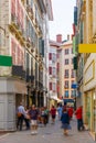 Half-timbered houses in Bayonne city center. France Royalty Free Stock Photo