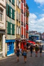 Half-timbered houses in Bayonne city center. France Royalty Free Stock Photo