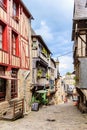 Half-timbered houses in Dinan, Brittany, France.