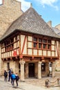 Half-timbered houses in Dinan, Brittany, France.