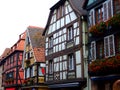 Half timbered of houses facades in Alsace Royalty Free Stock Photo