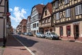 Half-timbered houses in the historic center of Obernai in Alsace. Royalty Free Stock Photo