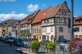 Half-timbered houses in the historic center of Selestat in Alsace