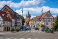 Half-timbered houses in the historic center of Selestat in Alsace