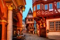 Half-timbered houses in medieval Old Town of Bernkastel, Moselle valley, Germany