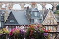 Half-timbered houses in Morlaix Royalty Free Stock Photo