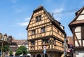 Half-timbered houses in Obernai, Alsace, France Royalty Free Stock Photo