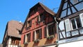 half-timbered houses - obernai - france Royalty Free Stock Photo