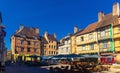 Half-timbered houses in an European city Chalon-sur-saone. France Royalty Free Stock Photo