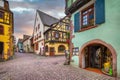 Half-timbered houses in Riquewihr, France Royalty Free Stock Photo