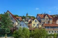 Half-timbered houses in Schwabisch Hall, Germania Royalty Free Stock Photo