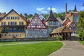 Half-timbered houses in Schwabisch Hall, Germania Royalty Free Stock Photo