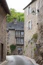 Half timbered houses in Segur-le-Chateau Royalty Free Stock Photo