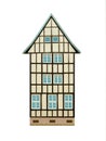 Half-timbered old house isolated on white background Royalty Free Stock Photo