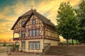 Half timbered post office in Riquewihr, Alsace France Royalty Free Stock Photo