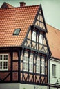 Half timbered traditional house in ribe denmark Royalty Free Stock Photo