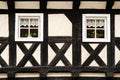 Half-timbered wall with two windows Royalty Free Stock Photo