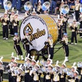 Half time entertainment provided by the Big Ten Purdue band Royalty Free Stock Photo