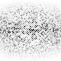 Half-tone dots. Dotted, circles pattern. Sphere, orb or globe distortion speckles. Diffuse radial, radiating bulge, bloat warp.