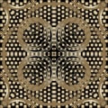 Half tone floral 3d vector seamless pattern. Ornamental background. Repeat halftone backdrop. Modern abstract gradient ornament