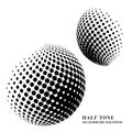 Half tone gradient 3D black geometry round dot sphere ball