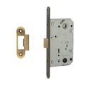 Half-turn internal latch in combination color with rubber tongue to isolate noise