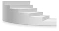 Half turn stairs mockup. 3d white realistic staircase