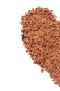 Half of Valentine heart from grated chocolate Royalty Free Stock Photo