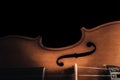 Half violin and dark copyspace Royalty Free Stock Photo
