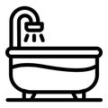 Half water bathtub icon, outline style