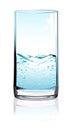 Half  water glass on a white background Royalty Free Stock Photo