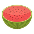 Half watermelon icon, isometric style