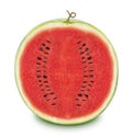 Half of tasty watermelon on a white background. Royalty Free Stock Photo