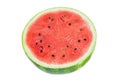 Half watermelon isolated on white background. Watermelon berry fruit. File contains clipping path. Full depth of field Royalty Free Stock Photo