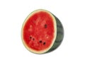 Half watermelon with seeds isolated