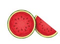 Half watermelon and slice Royalty Free Stock Photo