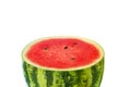 Half watermelon on white background.