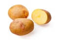 Half and whole of potato isolated on white background Royalty Free Stock Photo